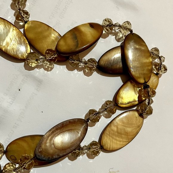 4 for $20 SALE- Gold Mother-of-Pearl Beaded Necklace - Picture 5 of 5